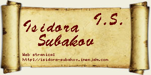 Isidora Subakov vizit kartica